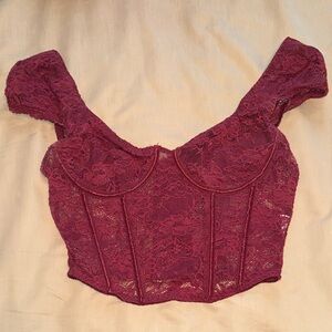 Burgundy lace top